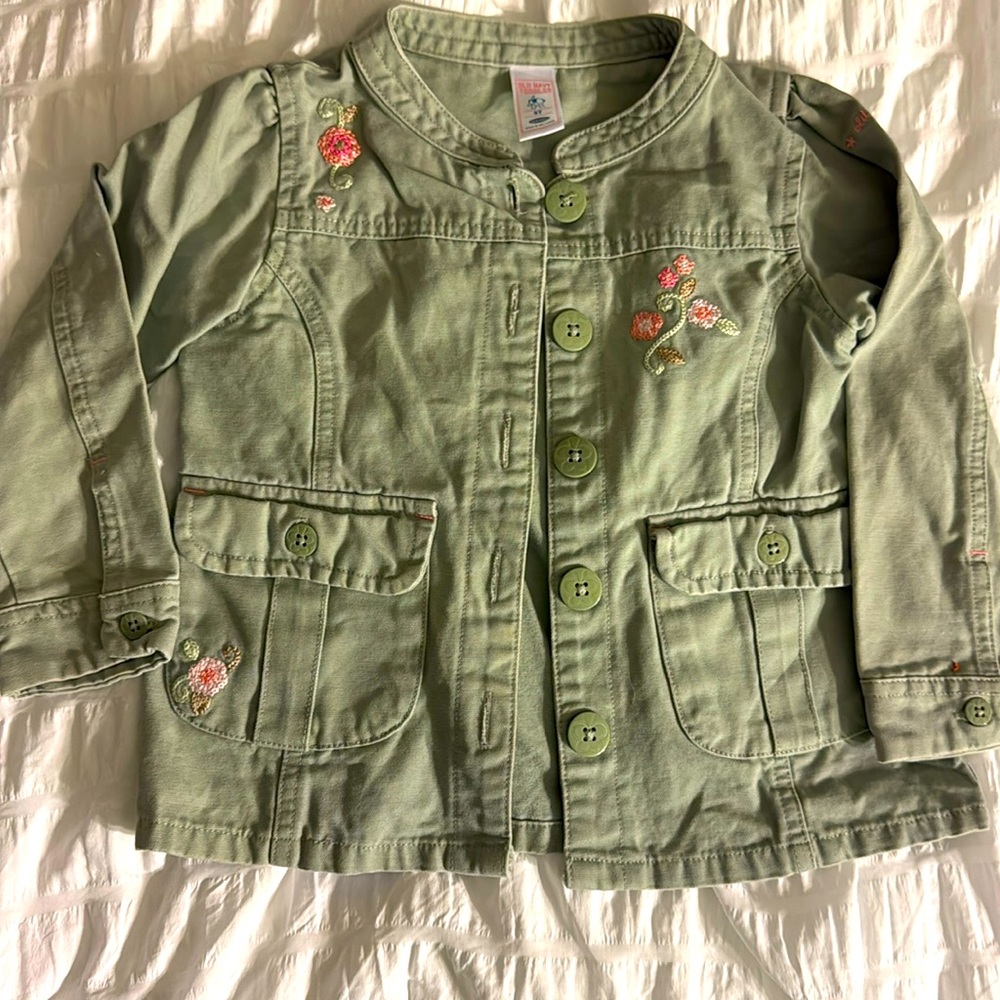 Old Navy 5T Girls Sage Green Khaki Jacket